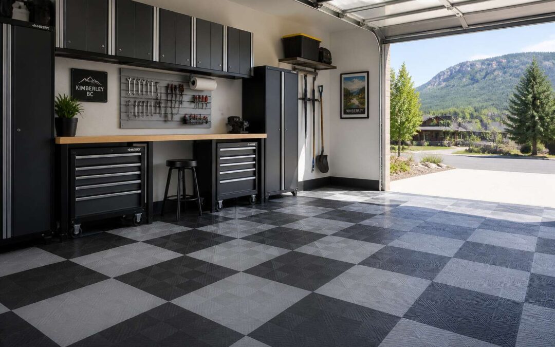 Durable garage floor tiles Kimberley for a clean, high-grip workspace.
